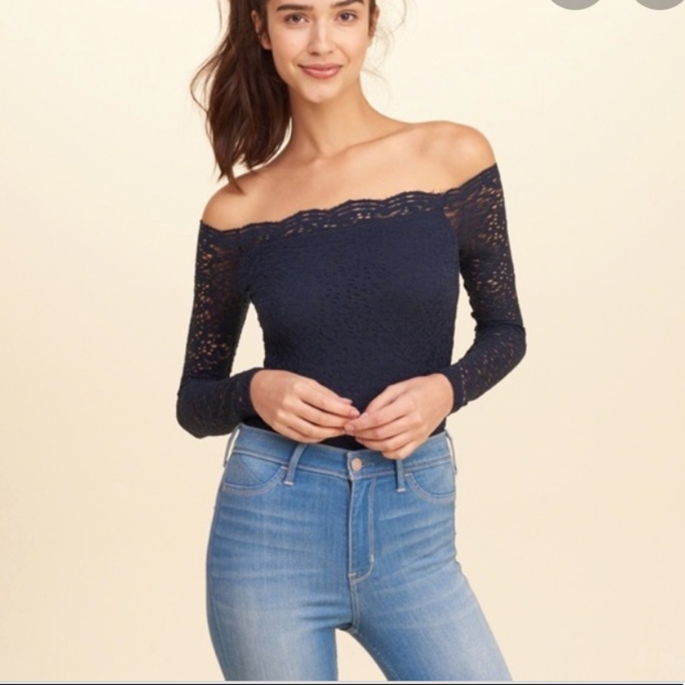 Off the shoulder lace bodysuit